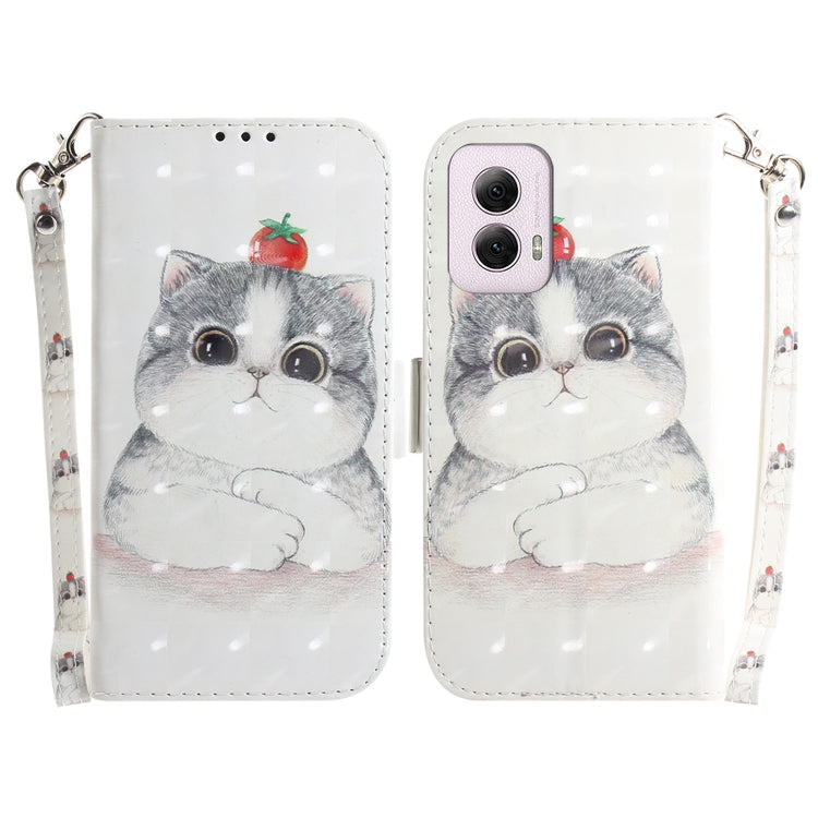 For Motorola Moto G Power 5G 2024 3D Colored Flip Leather Phone Case(Cute Cat) - Motorola Cases by PMC Jewellery | Online Shopping South Africa | PMC Jewellery | Buy Now Pay Later Mobicred