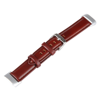 For Fitbit Charge 5 18mm Bamboo Joint Texture Genuine Leather Watch Band(Wine Red) - Watch Bands by PMC Jewellery | Online Shopping South Africa | PMC Jewellery | Buy Now Pay Later Mobicred