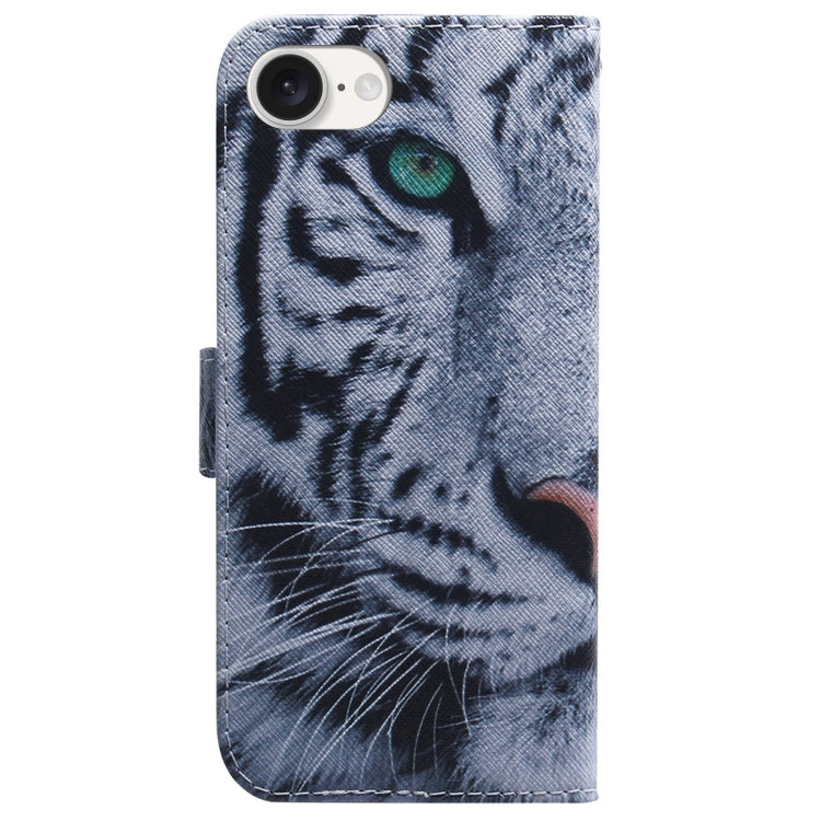 For iPhone SE 2024 Coloured Drawing Flip Leather Phone Case(Tiger) - More iPhone Cases by PMC Jewellery | Online Shopping South Africa | PMC Jewellery | Buy Now Pay Later Mobicred