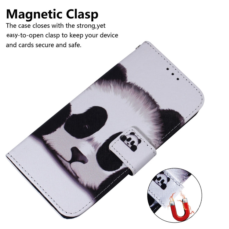 For iPhone SE 2024 Coloured Drawing Flip Leather Phone Case(Panda) - More iPhone Cases by PMC Jewellery | Online Shopping South Africa | PMC Jewellery | Buy Now Pay Later Mobicred