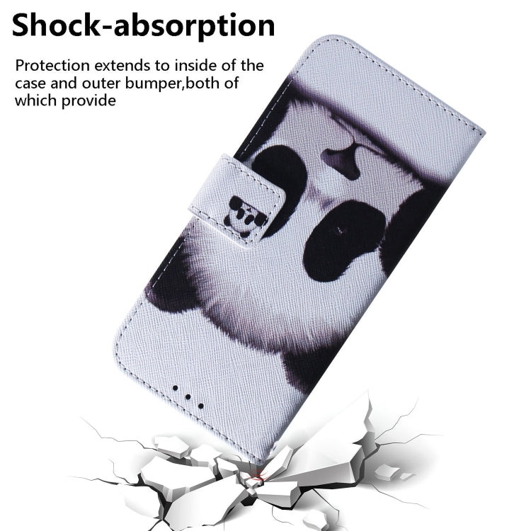 For iPhone 16 Coloured Drawing Flip Leather Phone Case(Panda) - iPhone 16 Cases by PMC TechLife | Online Shopping South Africa | PMC TechLife | Buy Now Pay Later Mobicred