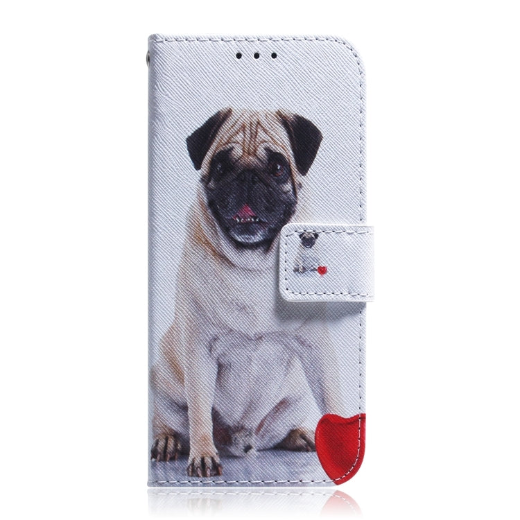 For iPhone 16 Plus Coloured Drawing Flip Leather Phone Case(Pug) - iPhone 16 Plus Cases by PMC TechLife | Online Shopping South Africa | PMC TechLife | Buy Now Pay Later Mobicred
