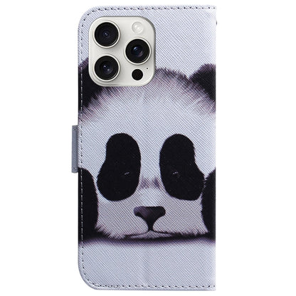 For iPhone 16 Pro Max Coloured Drawing Flip Leather Phone Case(Panda) - iPhone 16 Pro Max Cases by PMC Jewellery | Online Shopping South Africa | PMC Jewellery | Buy Now Pay Later Mobicred