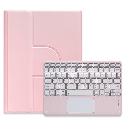 For iPad 10th Gen 10.9 2022 Square Button 360 Degree Rotatable Bluetooth Keyboard Leather Case with Touchpad(Pink) - Universal by PMC Jewellery | Online Shopping South Africa | PMC Jewellery