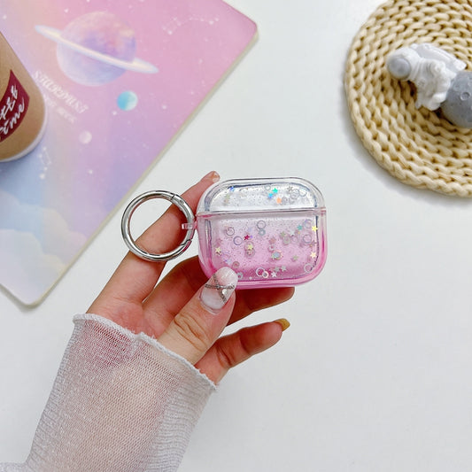 For AirPods Pro 2 Transparent Glitter Bluetooth Earphone Protective Case(Pink) - For AirPods Pro 2 by PMC Jewellery | Online Shopping South Africa | PMC Jewellery