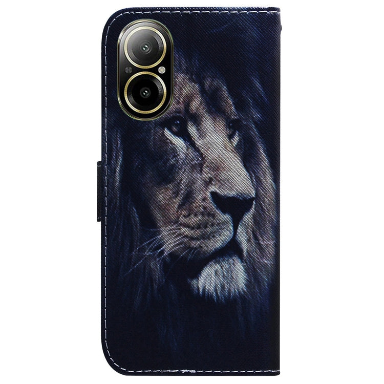 For Realme C67 4G Global Coloured Drawing Flip Leather Phone Case(Lion) - C67 Cases by PMC Jewellery | Online Shopping South Africa | PMC Jewellery | Buy Now Pay Later Mobicred