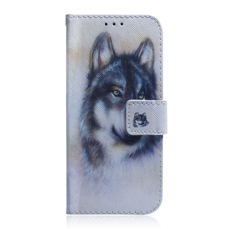 For Realme 12 5G Coloured Drawing Flip Leather Phone Case(White Wolf) - Realme Cases by PMC Jewellery | Online Shopping South Africa | PMC Jewellery | Buy Now Pay Later Mobicred