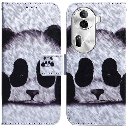 For OPPO Reno11 Pro Global Coloured Drawing Flip Leather Phone Case(Panda) - Reno11 Pro Cases by PMC Jewellery | Online Shopping South Africa | PMC Jewellery | Buy Now Pay Later Mobicred