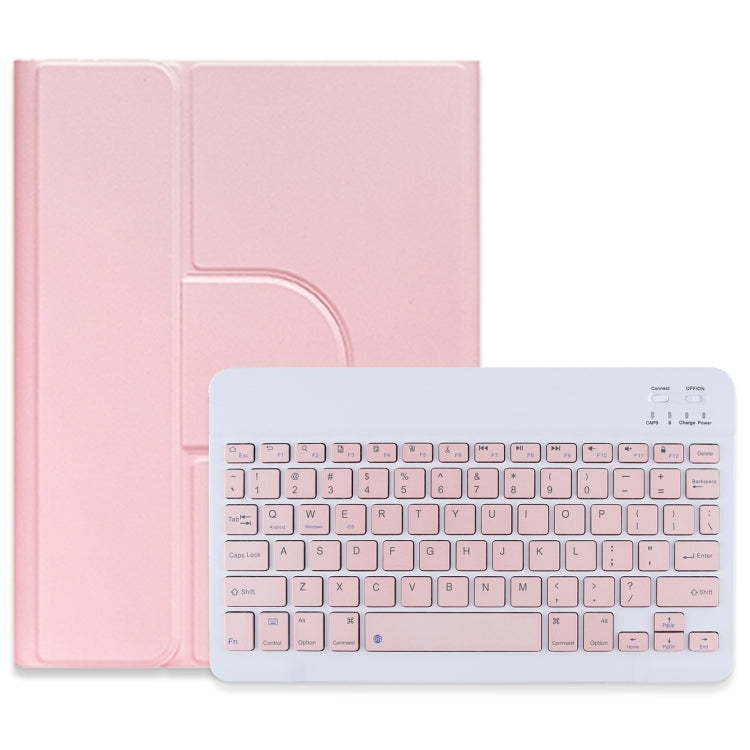 For iPad 10th Gen 10.9 2022 Square Button 360 Degree Rotatable Bluetooth Keyboard Leather Case(Pink) - Universal by PMC Jewellery | Online Shopping South Africa | PMC Jewellery