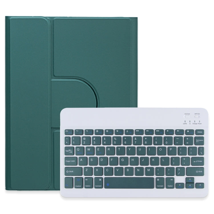 For iPad Air 2022 / iPad Pro 11 2021 Square Button 360 Degree Rotatable Bluetooth Keyboard Leather Case(Dark Green) - Universal by PMC Jewellery | Online Shopping South Africa | PMC Jewellery