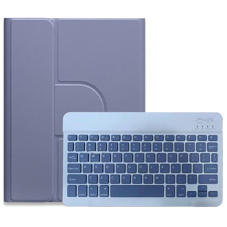 For iPad Air 2022 / iPad Pro 11 2021 Square Button 360 Degree Rotatable Bluetooth Keyboard Leather Case(Lavender Purple) - Universal by PMC Jewellery | Online Shopping South Africa | PMC Jewellery