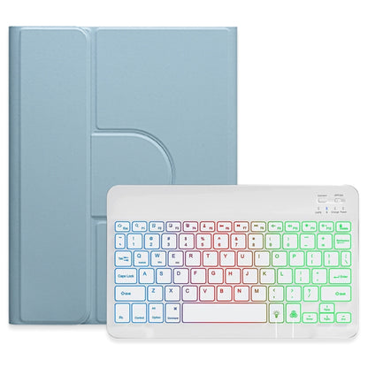 For iPad 10th Gen 10.9 2022 Three-color Backlight White 360 Degree Rotatable Bluetooth Keyboard Leather Case(Mist Blue) - Universal by PMC Jewellery | Online Shopping South Africa | PMC Jewellery