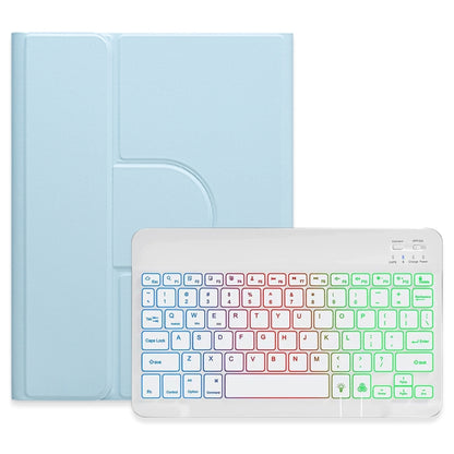 For iPad 10th Gen 10.9 2022 Three-color Backlight White 360 Degree Rotatable Bluetooth Keyboard Leather Case(Sky Blue) - Universal by PMC Jewellery | Online Shopping South Africa | PMC Jewellery