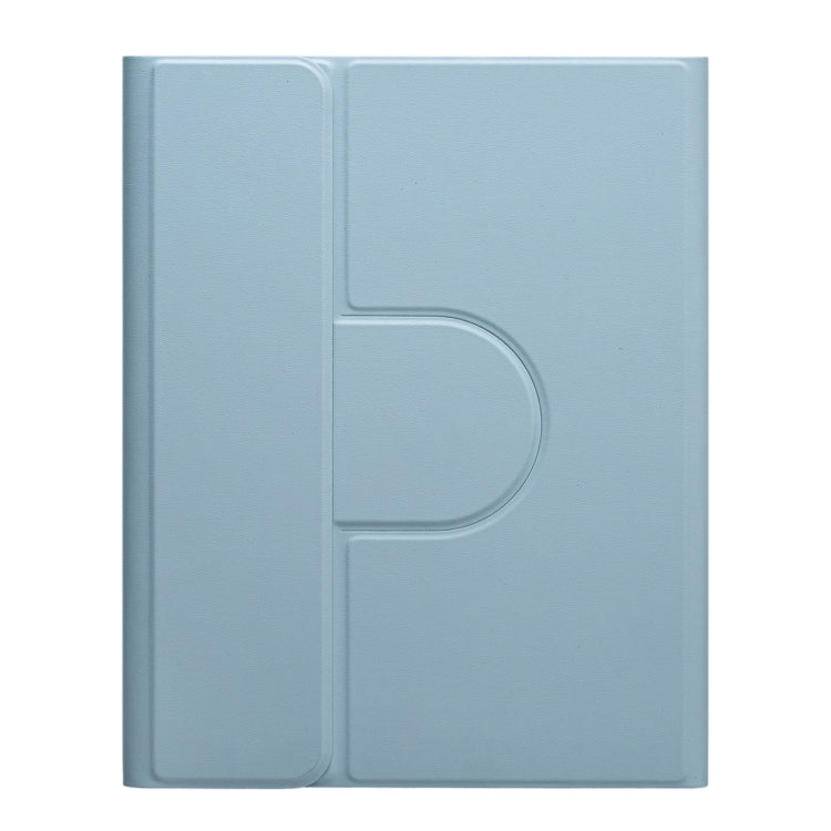 For iPad 10.2 2021 / Air 2019 Three-color Backlight White 360 Degree Rotatable Bluetooth Keyboard Leather Case(Mist Blue) - Universal by PMC Jewellery | Online Shopping South Africa | PMC Jewellery