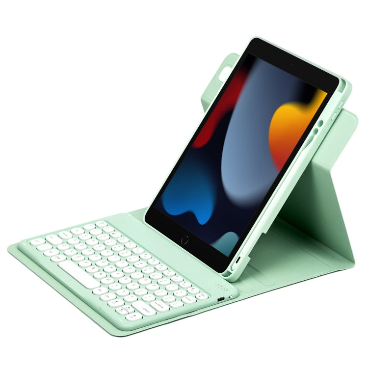 For iPad 10.2 2021 / Air 2019 Round Button 360 Degree Rotatable Bluetooth Keyboard Leather Case(Mint Green) - Universal by PMC Jewellery | Online Shopping South Africa | PMC Jewellery