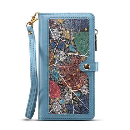 For iPhone 15 Pro Max ESEBLE Star Series Lanyard Zipper Wallet RFID Leather Case(Blue) - iPhone 15 Pro Max Cases by ESEBLE | Online Shopping South Africa | PMC Jewellery | Buy Now Pay Later Mobicred