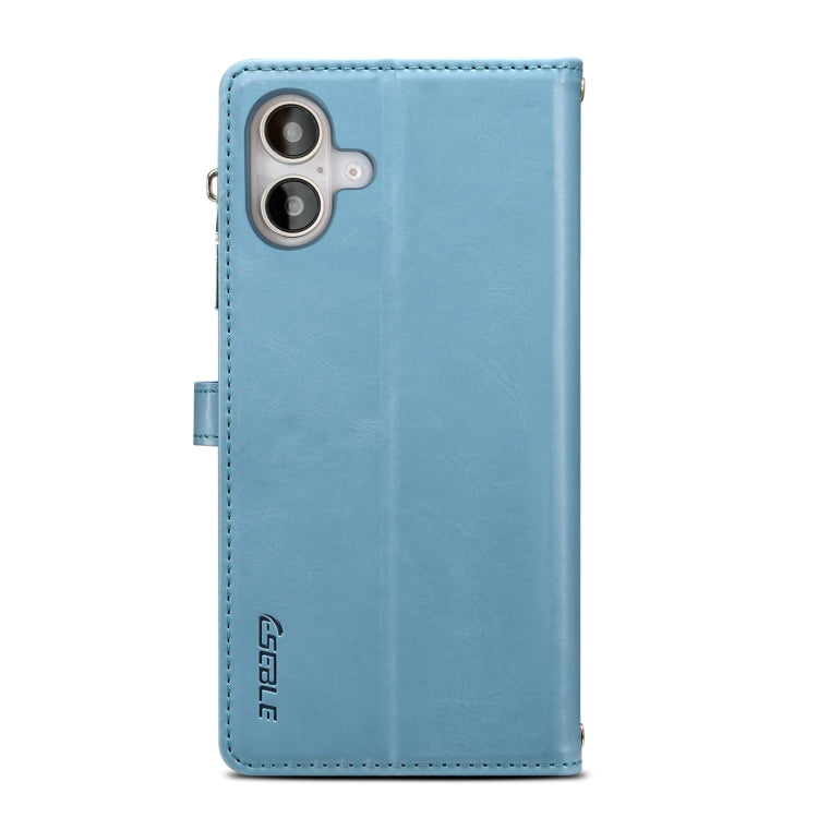For iPhone 16 Plus ESEBLE Star Series Lanyard Zipper Wallet RFID Leather Case(Blue) - iPhone 16 Plus Cases by ESEBLE | Online Shopping South Africa | PMC TechLife | Buy Now Pay Later Mobicred