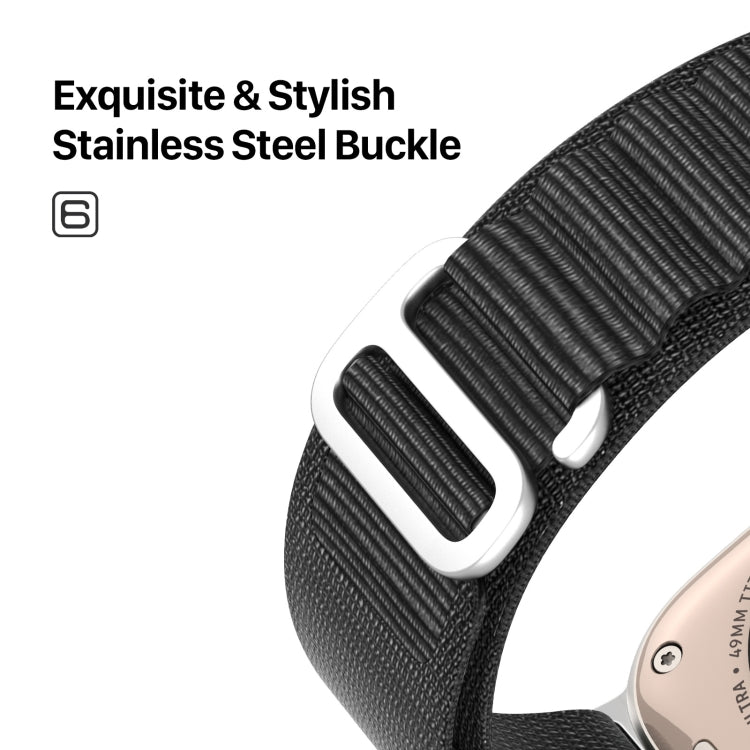 For Apple Watch Series 7 41mm DUX DUCIS GS Series Nylon Loop Watch Band(Black) - Watch Bands by DUX DUCIS | Online Shopping South Africa | PMC Jewellery | Buy Now Pay Later Mobicred