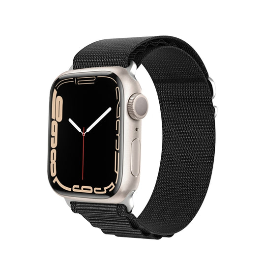 For Apple Watch Series 7 45mm DUX DUCIS GS Series Nylon Loop Watch Band(Black) - Watch Bands by DUX DUCIS | Online Shopping South Africa | PMC Jewellery | Buy Now Pay Later Mobicred