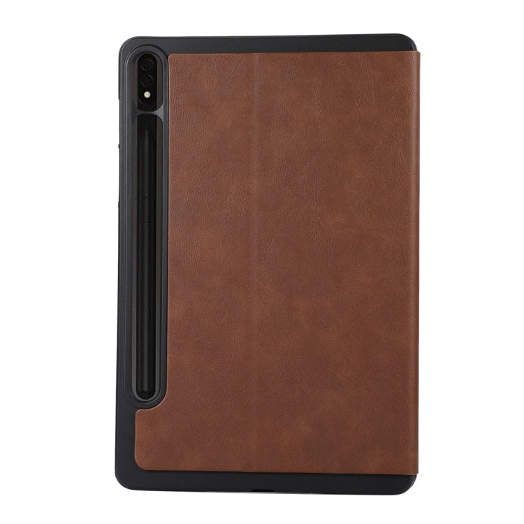 For Samsung Galaxy Tab S9 TPU Flip Tablet Protective Leather Case(Brown) - Galaxy Tab S9 Cases by PMC Jewellery | Online Shopping South Africa | PMC Jewellery | Buy Now Pay Later Mobicred