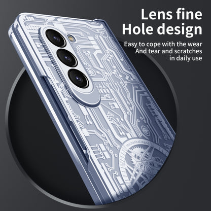 For Samsung Galaxy Z Fold5 Mechanical Legend Integrated Electroplating All-inclusive Phone Case(Blue) - Galaxy Z Fold5 Cases by PMC Jewellery | Online Shopping South Africa | PMC Jewellery | Buy Now Pay Later Mobicred