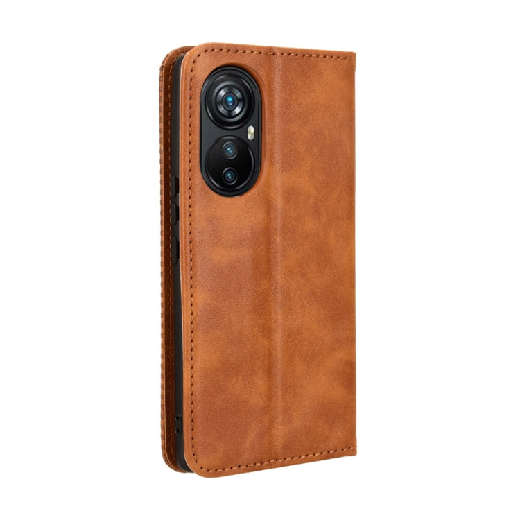 For Blackview A200 Pro Magnetic Buckle Retro Texture Leather Phone Case(Brown) - More Brand by PMC Jewellery | Online Shopping South Africa | PMC Jewellery