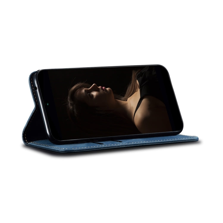 For iPhone 16 Pro Denim Texture Casual Style Horizontal Flip Leather Case(Blue) - iPhone 16 Pro Cases by PMC TechLife | Online Shopping South Africa | PMC TechLife | Buy Now Pay Later Mobicred