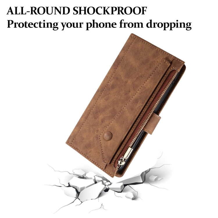 For iPhone 16 ESEBLE Retro Frosted RFID Flip Leather Phone Case(Brown) - iPhone 16 Cases by ESEBLE | Online Shopping South Africa | PMC TechLife | Buy Now Pay Later Mobicred