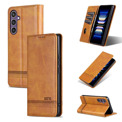 For Samsung Galaxy S24 5G AZNS Magnetic Calf Texture Flip Leather Phone Case(Light Brown) - Galaxy S24 5G Cases by AZNS | Online Shopping South Africa | PMC Jewellery | Buy Now Pay Later Mobicred