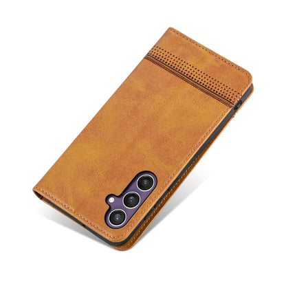 For Samsung Galaxy S24 5G AZNS Magnetic Calf Texture Flip Leather Phone Case(Light Brown) - Galaxy S24 5G Cases by AZNS | Online Shopping South Africa | PMC Jewellery | Buy Now Pay Later Mobicred