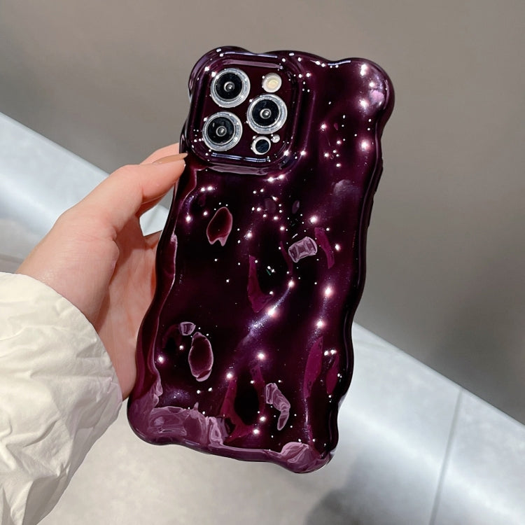 For iPhone 15 Pro Wave Bubbles TPU Phone Case(Painted Purple) - iPhone 15 Pro Cases by PMC Jewellery | Online Shopping South Africa | PMC Jewellery