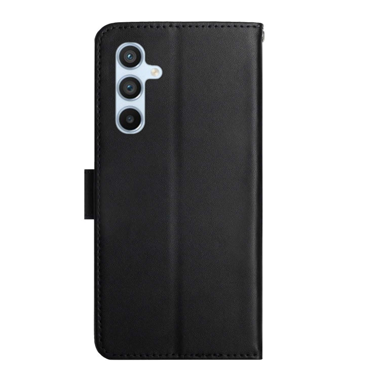 For Samsung Galaxy S24+ 5G HT02 Genuine Leather Fingerprint-proof Flip Phone Case(Black) - Galaxy S24+ 5G Cases by PMC Jewellery | Online Shopping South Africa | PMC Jewellery | Buy Now Pay Later Mobicred