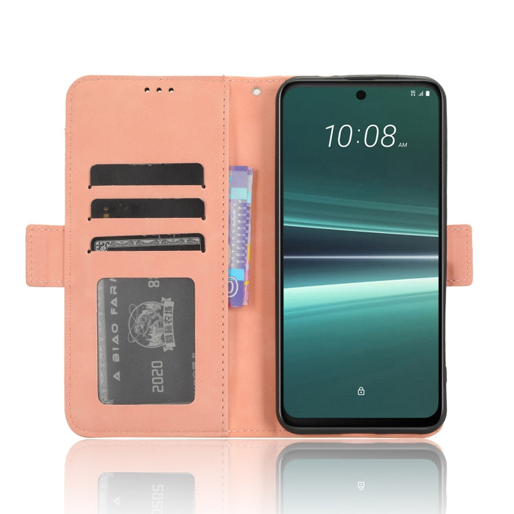 For HTC U23 / U23 Pro Skin Feel Calf Texture Card Slots Leather Phone Case(Pink) - HTC by PMC Jewellery | Online Shopping South Africa | PMC Jewellery | Buy Now Pay Later Mobicred