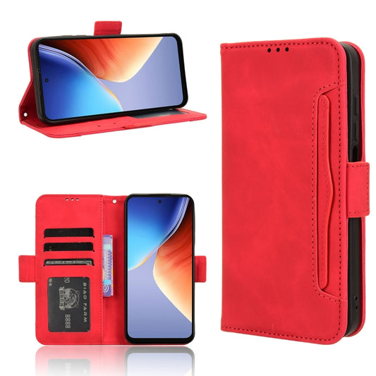 For Blackview A96 Skin Feel Calf Texture Card Slots Leather Phone Case(Red) - More Brand by PMC Jewellery | Online Shopping South Africa | PMC Jewellery