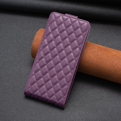 For iPhone 16 Pro Max Diamond Lattice Vertical Flip Leather Phone Case(Dark Purple) - iPhone 16 Pro Max Cases by PMC Jewellery | Online Shopping South Africa | PMC Jewellery | Buy Now Pay Later Mobicred