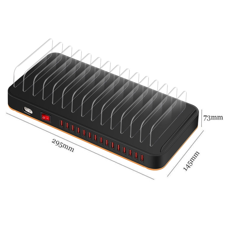 WLX-815P 180W 15 Ports USB Fast Charging Dock Smart Charger with Holder, UK Plug - Multifunction Charger by PMC Jewellery | Online Shopping South Africa | PMC Jewellery | Buy Now Pay Later Mobicred