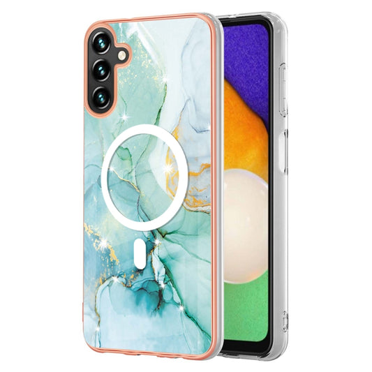 For Samsung Galaxy A34 5G Marble Pattern Dual-side IMD Magsafe TPU Phone Case(Green 003) - Galaxy Phone Cases by PMC Jewellery | Online Shopping South Africa | PMC Jewellery