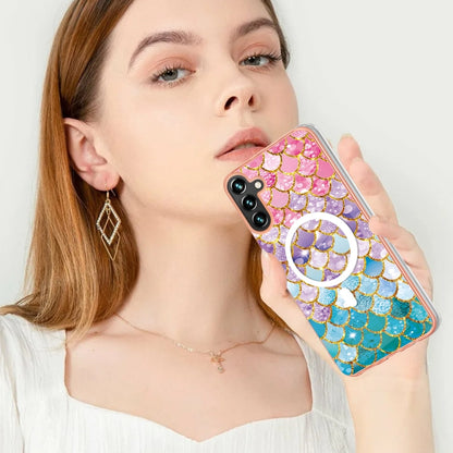 For Samsung Galaxy A34 5G Marble Pattern Dual-side IMD Magsafe TPU Phone Case(Colorful Scales) - Galaxy Phone Cases by PMC Jewellery | Online Shopping South Africa | PMC Jewellery