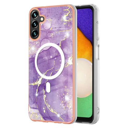 For Samsung Galaxy A54 5G Marble Pattern Dual-side IMD Magsafe TPU Phone Case(Purple 002) - Galaxy Phone Cases by PMC Jewellery | Online Shopping South Africa | PMC Jewellery