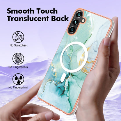 For Samsung Galaxy A54 5G Marble Pattern Dual-side IMD Magsafe TPU Phone Case(Green 003) - Galaxy Phone Cases by PMC Jewellery | Online Shopping South Africa | PMC Jewellery