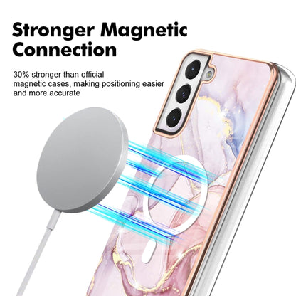 For Samsung Galaxy S21 FE 5G Marble Pattern Dual-side IMD Magsafe TPU Phone Case(Rose Gold 005) - Galaxy Phone Cases by PMC Jewellery | Online Shopping South Africa | PMC Jewellery