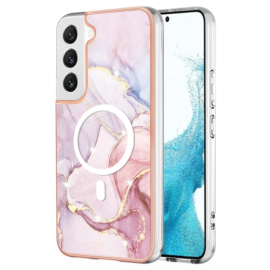 For Samsung Galaxy S22+ 5G Marble Pattern Dual-side IMD Magsafe TPU Phone Case(Rose Gold 005) - Galaxy S22+ 5G Cases by PMC Jewellery | Online Shopping South Africa | PMC Jewellery | Buy Now Pay Later Mobicred