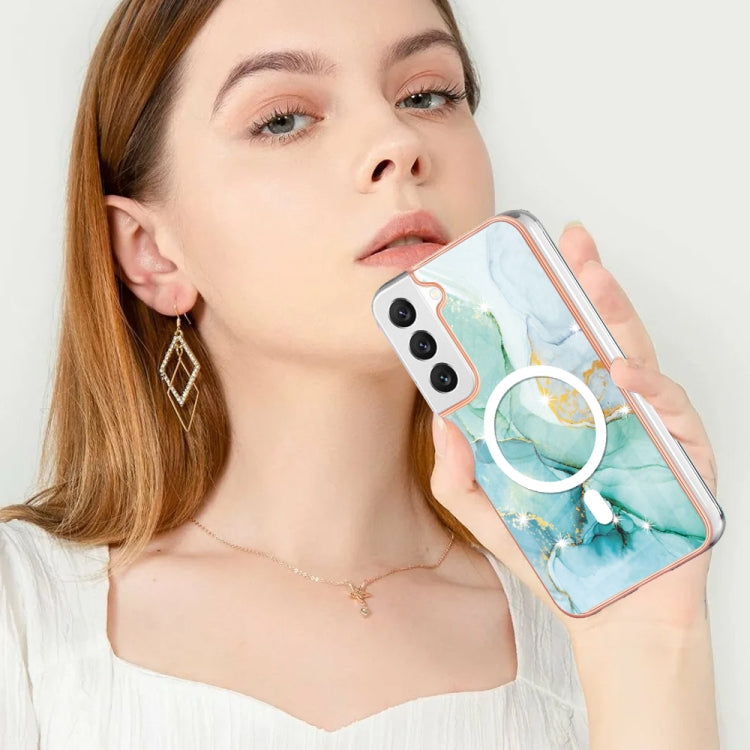 For Samsung Galaxy S22+ 5G Marble Pattern Dual-side IMD Magsafe TPU Phone Case(Green 003) - Galaxy S22+ 5G Cases by PMC Jewellery | Online Shopping South Africa | PMC Jewellery