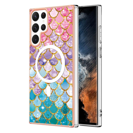 For Samsung Galaxy S22 Ultra 5G Marble Pattern Dual-side IMD Magsafe TPU Phone Case(Colorful Scales) - Galaxy S22 Ultra 5G Cases by PMC Jewellery | Online Shopping South Africa | PMC Jewellery