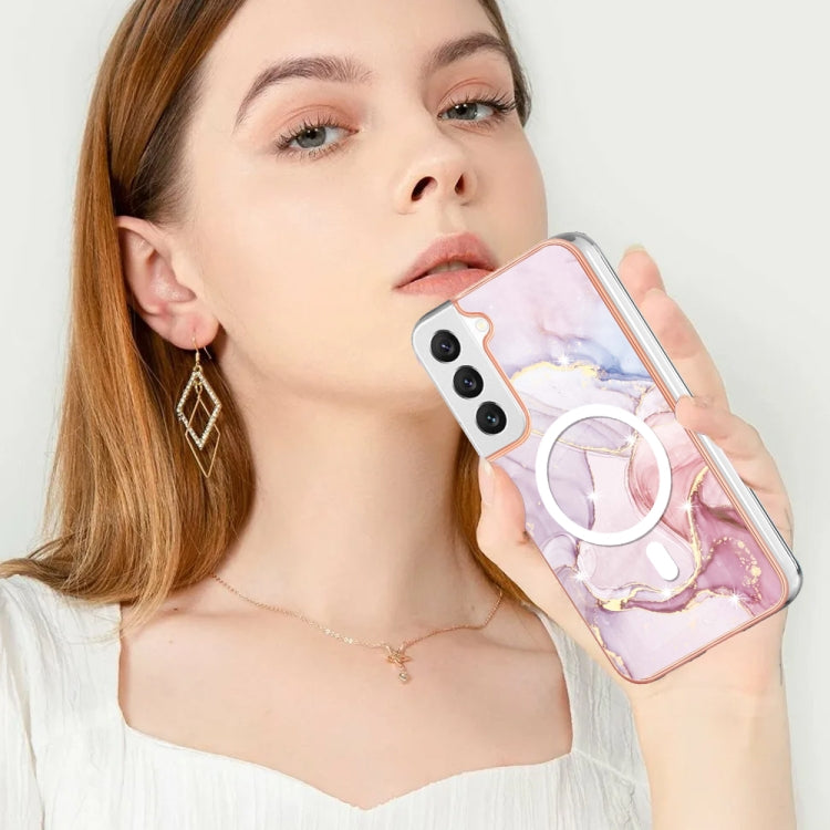 For Samsung Galaxy S23 5G Marble Pattern Dual-side IMD Magsafe TPU Phone Case(Rose Gold 005) - Galaxy S23 5G Cases by PMC Jewellery | Online Shopping South Africa | PMC Jewellery