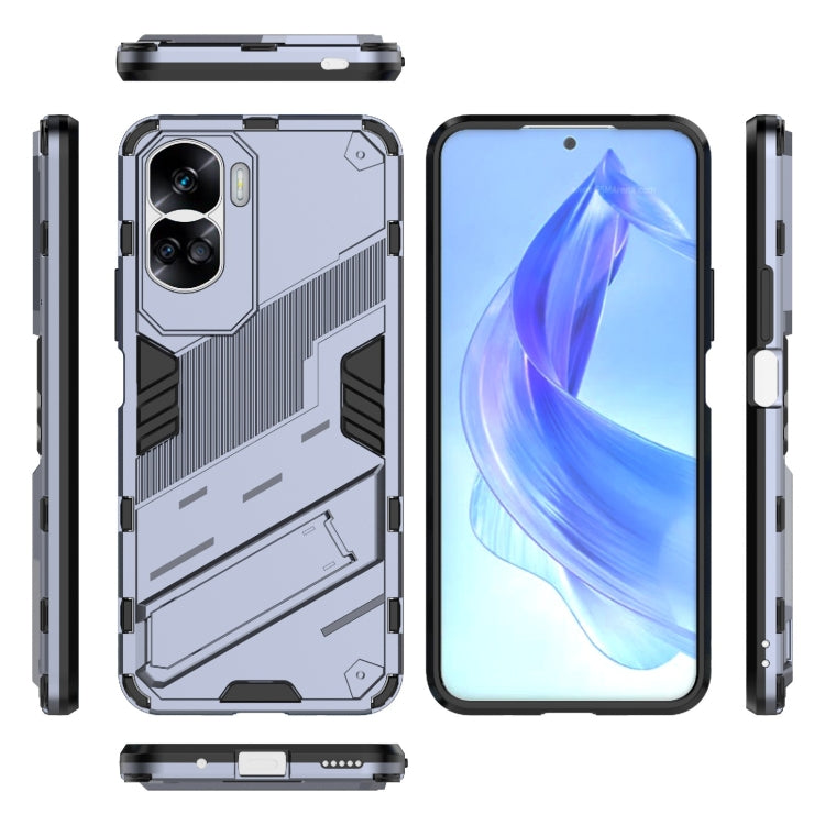 For Honor 90 Lite 5G Global Punk Armor 2 in 1 PC + TPU Phone Case with Holder(White) - Honor Cases by PMC Jewellery | Online Shopping South Africa | PMC Jewellery | Buy Now Pay Later Mobicred