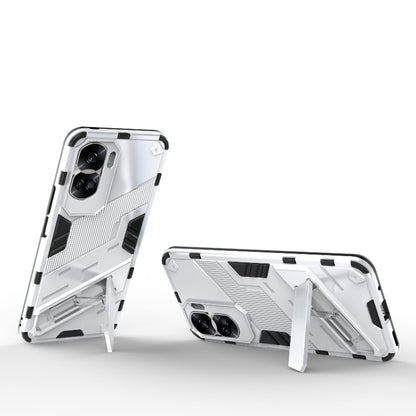 For Honor 90 Lite 5G Global Punk Armor 2 in 1 PC + TPU Phone Case with Holder(White) - Honor Cases by PMC Jewellery | Online Shopping South Africa | PMC Jewellery | Buy Now Pay Later Mobicred