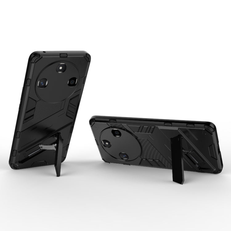 For Honor X50 5G Global / X9B Punk Armor 2 in 1 PC + TPU Phone Case with Holder(Black) - Honor Cases by PMC Jewellery | Online Shopping South Africa | PMC Jewellery | Buy Now Pay Later Mobicred