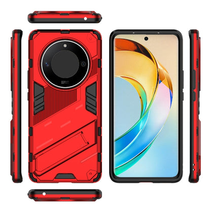 For Honor X50 5G Global / X9B Punk Armor 2 in 1 PC + TPU Phone Case with Holder(Red) - Honor Cases by PMC Jewellery | Online Shopping South Africa | PMC Jewellery | Buy Now Pay Later Mobicred