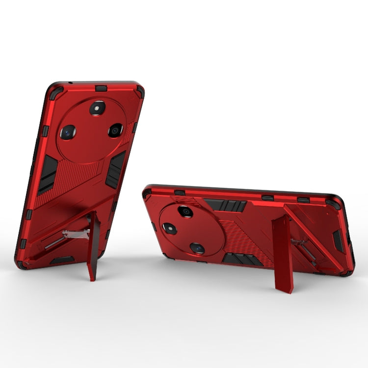 For Honor X50 5G Global / X9B Punk Armor 2 in 1 PC + TPU Phone Case with Holder(Red) - Honor Cases by PMC Jewellery | Online Shopping South Africa | PMC Jewellery | Buy Now Pay Later Mobicred